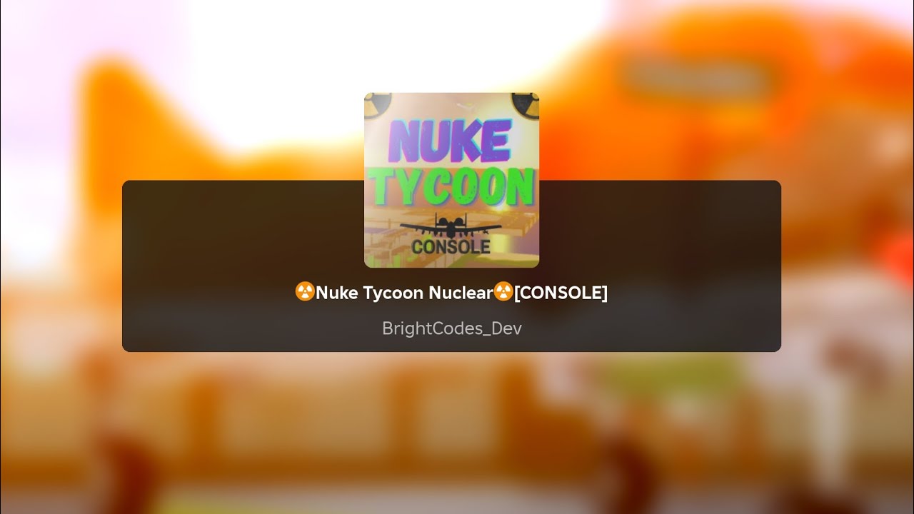 Nuke Tycoon Nuclear (Roblox) - YouTube