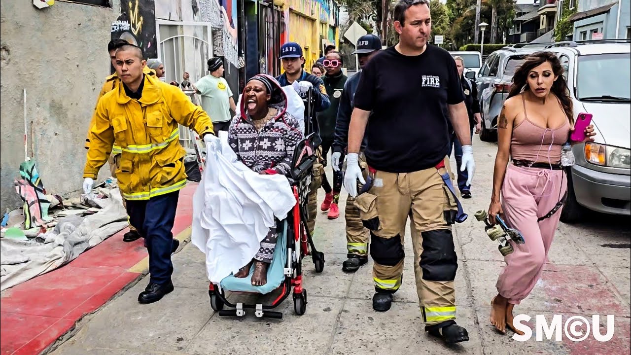 Команда специалистов по психическому здоровью вмешалась, чтобы помочь бездомной женщине в Венециа...