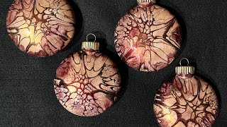 #119  DIY How to Pour Your Own Fluid Acrylic Christmas Ornaments  Using The Bloom Technique