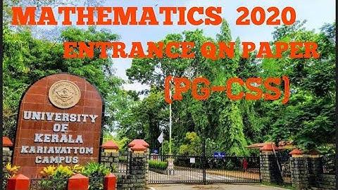 Mathematics 2020 Entrance Qn Paper-[Kerala University Pg Css Entrance]