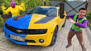 Mr. Joe change Color Car VS Yellow Man on Blue Chevrolet Camaro 13+