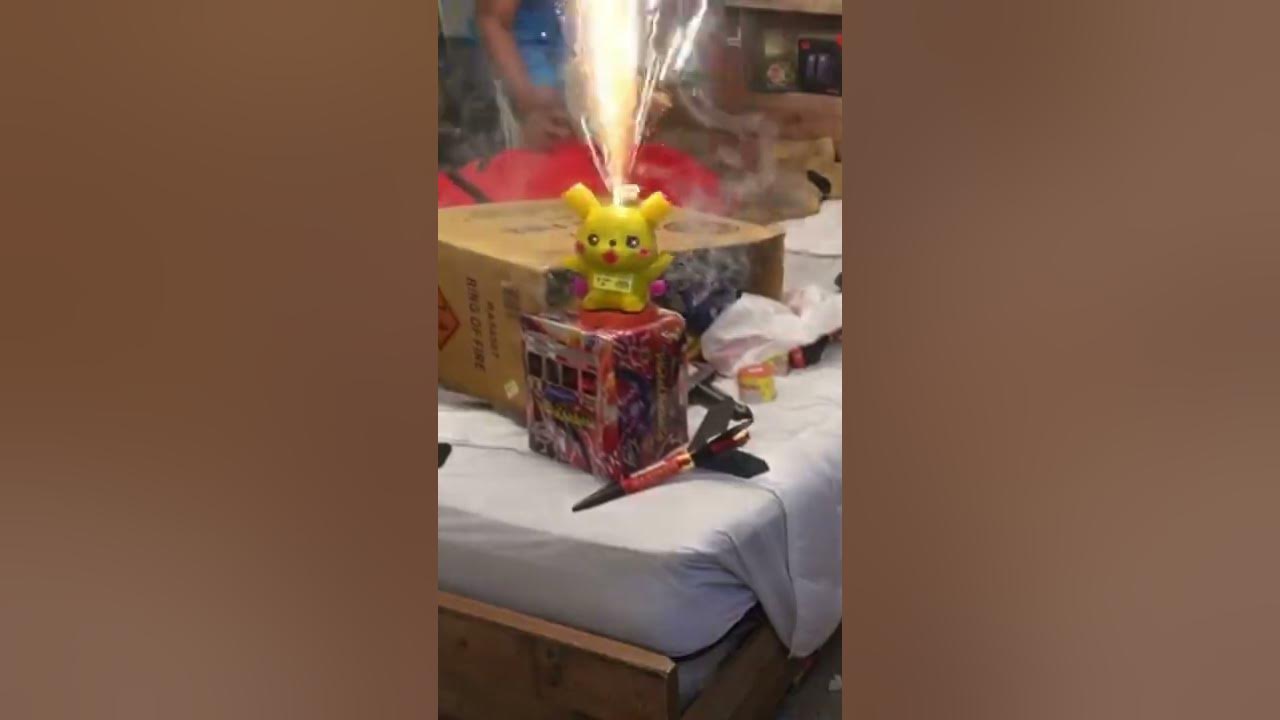Ishowspeed lights Pikachu firework.(firefighters called funny) - YouTube