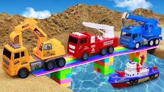 Collection funny videos toy fire truck, construction vehicles | Police car toy stories | Mega Trucks
