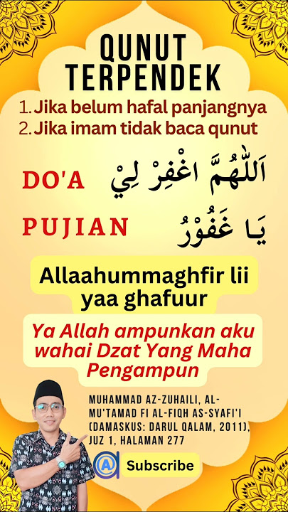 Bacaan Qunut TERPENDEK !!! singkat sekali cocok bagi yang baru hafal #shorts #short