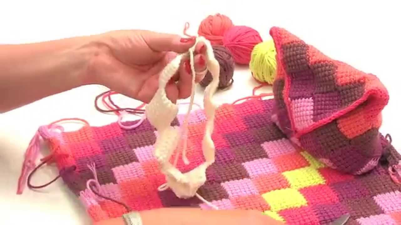 Crochet tunisien Point de riz / Crochet tunecino punto arroz 