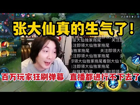 张大仙真的生气了！百万玩家狂刷拖尾弹幕，直播都进行不下去了