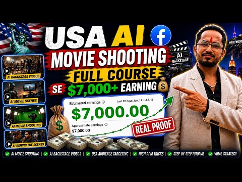 Facebook USA AI Movie Shooting Se $7,000+ Earning 🎬💰 | AI Backstage Videos Full Course