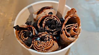Creamist Tawa Chocolate Roll Icecream// Street Food of Jaipur// Chocolate Roll Ice cream