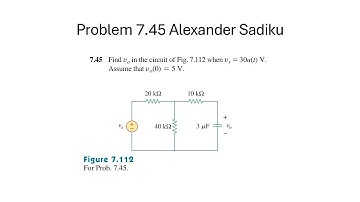 Problem 7.45 - Find vo in the circuit of Fig. 7.112 when vs=30u(t)V. Assume that vo(0)=5 V.