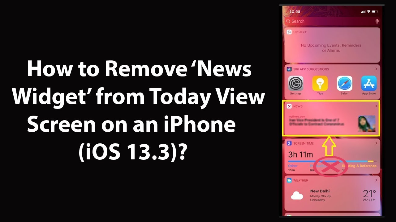 How To Remove News Widget From Today View Screen On An Iphone Ios 13 3 Youtube