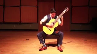 Brian Rodriguez: i. Prelude Lute Suite no. 2 BWV 997 (J.S. Bach)
Here I play the prelude to Bachs Lute Suite no. 2 BWV 997 on my 2016 Senior Recital.
Program Note: o Johann Sebastian Bach is described by most as the single most prolific composer of the Baroque era. Some might even go as far as to say that he was one of the most ingenious minds to have ever lived. The Baroque era is often classified by its contrapuntal textures, frequent use of musical ornamentation, and the desire to express complex human emotions through music. Counterpoint occurs when multiple voices or lines of music are played together at the same time, independent of one another. This creates for a complicated, intricate, and sometimes chaotic blend of musical textures. Bach wrote over 1000 pieces of music during his lifetime ranging from Church music, choir, orchestra, and keyboard. While Bach wrote for a wide variety of instruments, he never wrote a single piece for guitar. He did however write a collection of seven works known as the Bach Lute Suites. While these pieces are designated as Lute Suites, they were actually written for the lute-harpsichord, a keyboard like instrument. It wasn’t until years later that they were transcribed to be played on the actual lute. These seven pieces were only recently transcribed for guitar in the 20th century, and have since become staples of classical guitar repertoire. The 997 Lute Suite in particular, is quite the conundrum to scholars, as Bach’s original copy no longer exists. Because of this, the piece had to be arduously compiled through fragments and copies of the original score. This Lute Suite starts off with a very lively and expressive Prelude that leads us into one of the most expressive and challenging Fugues in all of Bach’s lute suites. We are then met with a much more tranquil movement known as the Sarabande. Following this, the piece begins to once again build momentum in the Gigue before concluding the entire suite with the fast and virtuosic Double. Brian Rodriguez: i. Prelude Lute Suite no. 2 BWV 997 (J.S. Bach)