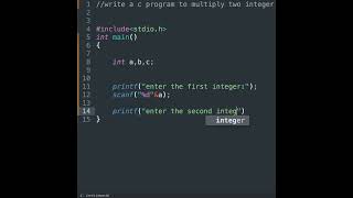 C program to multiply two numbers#c#shorts#codewithayesha
