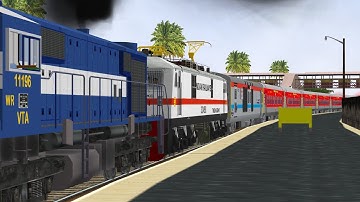 * New Delhi - Dibrugarh Town Rajdhani Express Departure New Bongaigaon With Triple Locomotive *