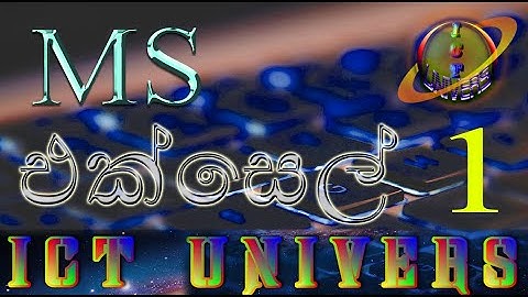 Microsoft Excel  Part 01  |පැතුරුම්පත් හසුරුවමු | MS excel Sinhala