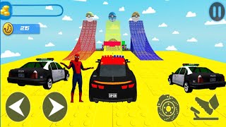 Cop Car Superheroes Stunt Racing - Police Simulator Game - Android Gameplay screenshot 1