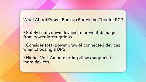 What About Power Backup For Home Theater PC? - NextGen Viewing and Audio