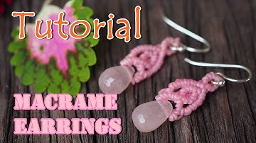 Tutorial how to make a macrame knot earrings waxed cord#1