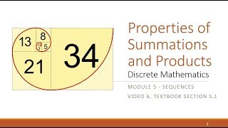 M5 V6 Properties of Summations and Products