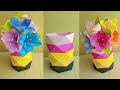 How to make origami flower vase out of paper // flower vase 🌹