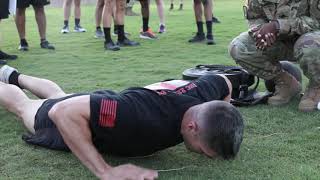 Maj. Timothy Cox takes the Army Combat Fitness Test