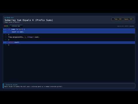 [Coding] Subarray Sum Equals K (Prefix Sums) — Java DSA Prep