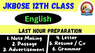 12th Class English Last Hour Preparation (Learn Note Making, Grammer & Writing Skill) screenshot 1