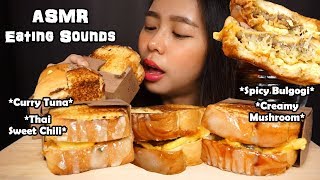 ASMR Toast Sandwiches (Spicy Bulgogi, Curry Tuna, & MORE) | Crunchy Eating Sounds | No Talking