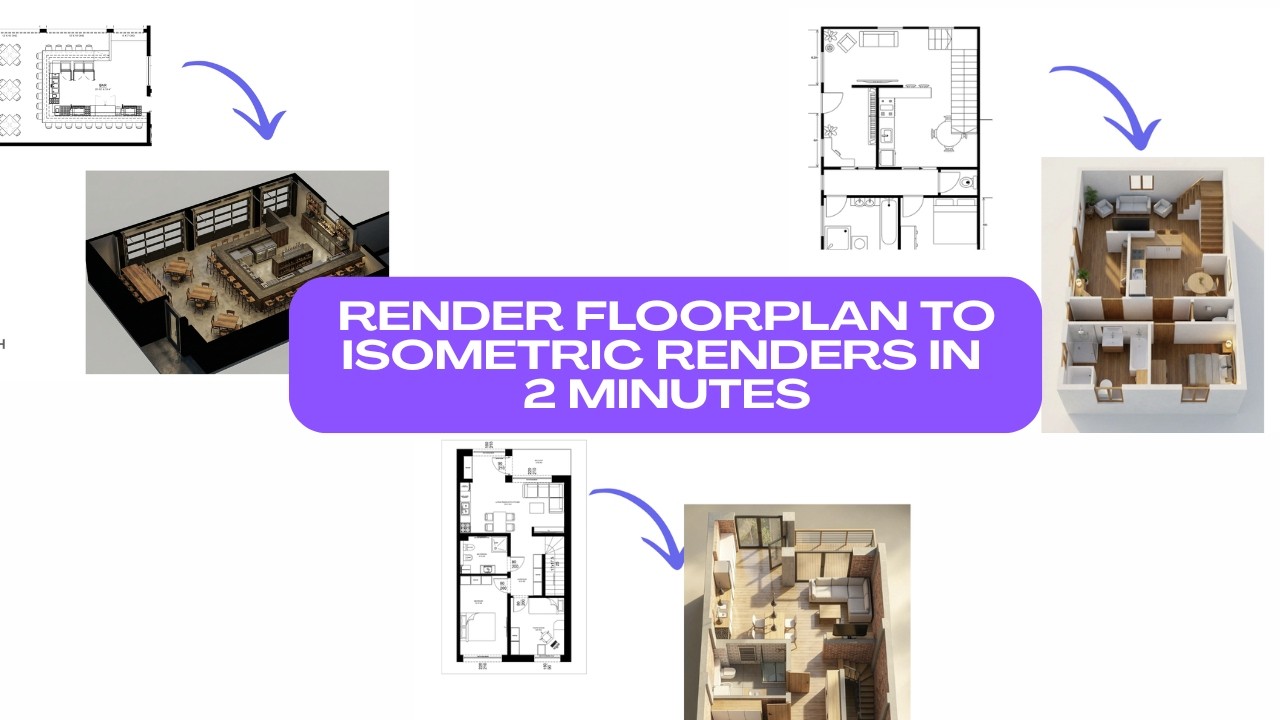 Render Floorplan to Isometric renders in 2 MINUTES