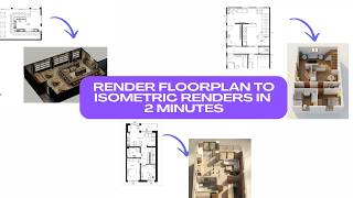 Render Floorplan to Isometric renders in 2 MINUTES