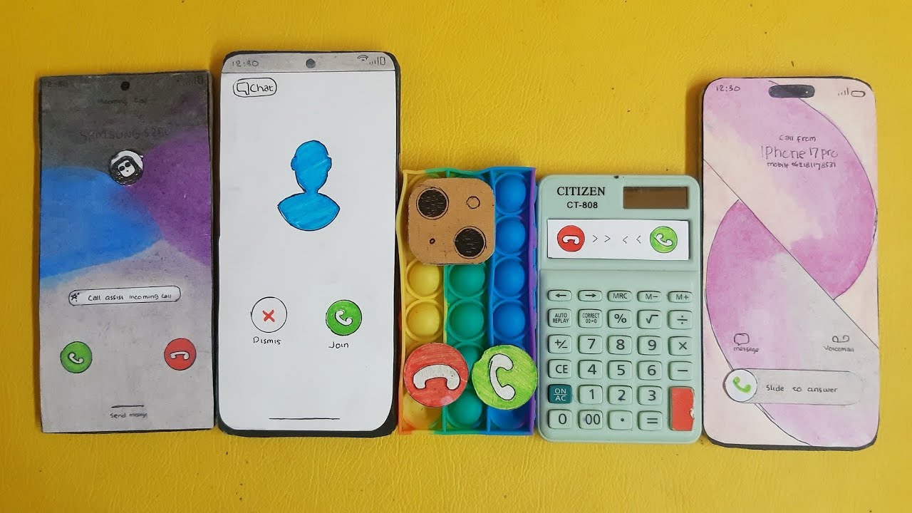 SAMSUNG S25 ULTRA + PIXEL 9 PRO XL + IPHONE POP IT + CALCULATOR phone + IPHONE 17 pro, incoming call