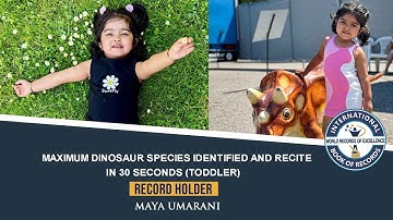 MAXIMUM DINOSAUR SPECIES IDENTIFIED AND RECITED IN 30 SECONDS (TODDLER)