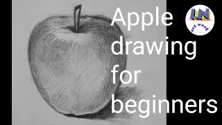 How to draw an apple using hatching and crosshatching technique/ easy apple drawing for beginners