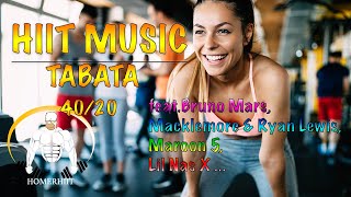 HIIT WORKOUT MUSIC  40/20  POP MUSIC  feat.Bruno Mars, Macklemore & Ryan Lewis,Maroon 5,Lil Nas X