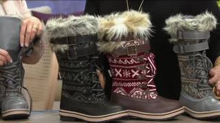 MUK LUKS Allie Lace-Up Knit Snow Boots 