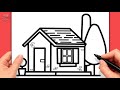 How to draw easy HOUSE for kids | Step by step Tutorial 