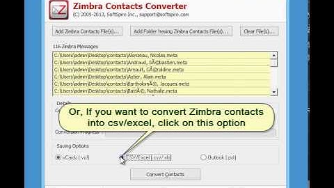 Zimbra Contacts Converter to convert Zimbra Contacts files