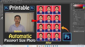 Automatic Printable Passport Size Photo in Photoshop Hindi Tutorial | PS Passport Size Photo