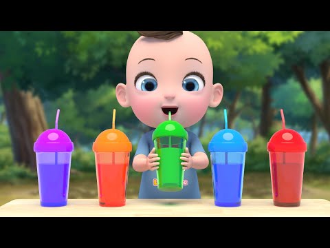 Color Juice &amp;<strong>amp</strong>; Sing a Song! | <strong>Learn</strong> Color Wheels On The Bus Nursery Rhymes | Baby &amp;<strong>amp</strong>; Kids Songs