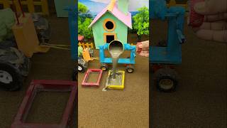 😱 Real Working Mini Tractor Making Cement Pillar | Amazing DIY Construction Machine 🚜 #shorts