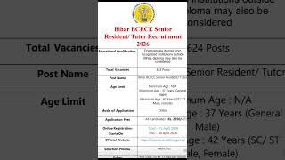 Bihar BCECE recruitment #bihar #biharnews #job #exam #trending #bank #ssc #shorts #latest #follow