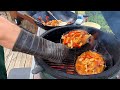 Chicken Fajitas Cooked in a Wok on the Big Green Egg