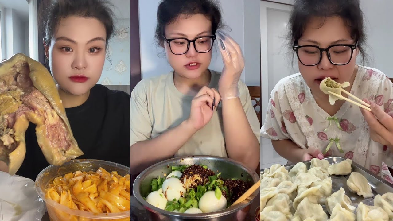 Yummy /Eating Challenges 🤤 Pork belly Spicy noodles 🍜😋 fired chicken 🍗#eatingshow #delicious #eat 