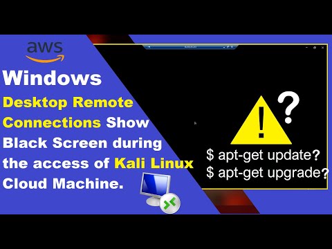 Fix black screen issue of Remote Desktop Connection RD/RDP occurs during the access of Kali Linux