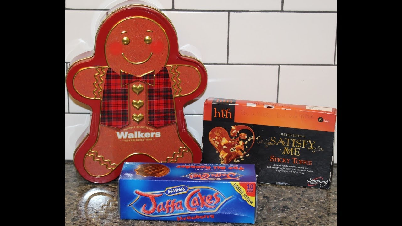 Walkers Gingerbread Men Shortbread, Slimming World Sticky Toffee hi-fi, McVitie’s Strawberry Jaffa