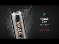 500ml Drink Can with Drops Mockup | How to use in Photoshop