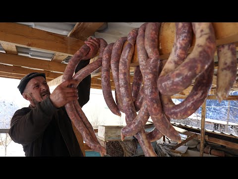 Dağıstan. Dağıstan'da insanlar nasıl yaşıyor? Et sosisi üretimi. Günümüzde Rusya. Köy. ASMR
