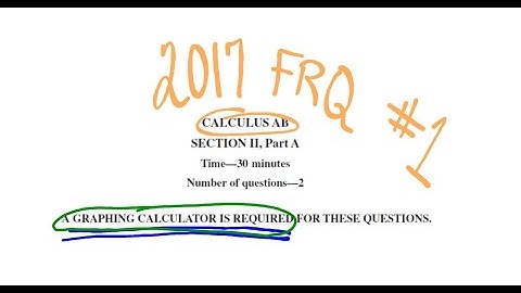 Visca AP Calculus AB 2017 Exam Problems FRQ 1