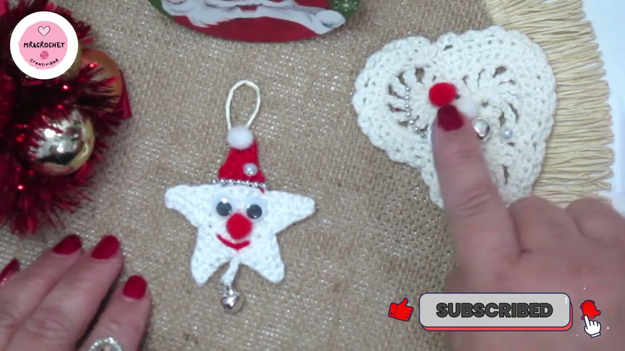 Navideño#8 Especial Estrellita de Papá Noel a crochet# Adorno Navideño# Super fácil de tejer!