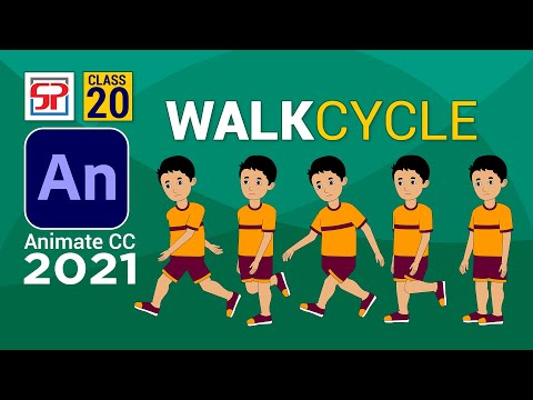 Adobe Animate CC 2021: Walk Cycle | Character Walking | 2d animation ...