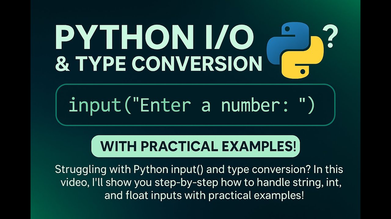 Lecture 9: Python Input/Output Operations | String, Int, Float Input ...